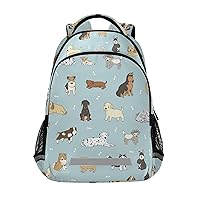 ALAZA Dog Print Cute Doodle Puppy Backpack Purse for Women Men Personalized Laptop Notebook Tablet School Bag Stylish Casual Daypack, 13 14 15.6 inch