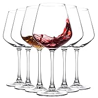 Red Wine Glasses Set of 6, 19.5 oz Burgundy Wine Glasses for Red or White Wine, Stemmed Wine Glasses, Ideal for Wine Tasting, Anniversary, Wedding - Clear