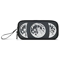 ALAZA Moon Phases Pencil Case Nylon Pencil Bag Portable Stationery Bag Pen Pouch with Zipper for Women Men College Office Work