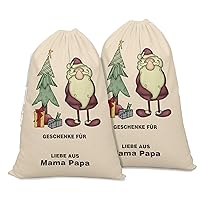 Printtoo Pack Of 2 Pcs Xmas Presents Storage Bags Large Santa Gift Sack With Drawstring Christmas Party Favor 27x20 Inch