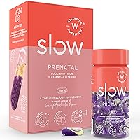 Wellbeing Nutrition Slow | Prenatal | Plant-Based Pregnancy Multivitamin | Iron, Folic Acid and 13 Essential Nutrients in Vegan Omega 3 DHA | Supports Mother's Health & Fetal Development (60 Capsules)