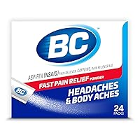 BC Powder Original Strength Pain Reliever, Aspirin Dissolve Packs, 24 Count (2 Pack)