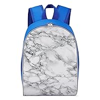 White Marble Stone Pattern Travel Laptop Backpack 13 Inch Lightweight Daypack Causal Shoulder Bag