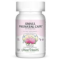 Maxi-Health Small Prenatal Capsules With Methyl Folate - Minerals, Gentle Iron, Vitamins - Kosher, 60 Count