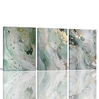 Sage Green Decor - Abstract Wall Art Canvas Prints Emerald Green Bathroom Decor Wall Art for Bedroom Set of 3 Abstract Artwork for Home Walls Abstract Ink Painting Wall Decorations 12x16inchx3pcs