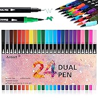 Art Supplier Dual Brush Markers Pen, 110 Artist Coloring Marker Set,  Fineliner & Brush Tip Pens with Premium Case for Adults Coloring Books &  Kids Journal, Drawing, Doodling