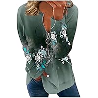 Women Long Sleeve Sweatshirts Casual Floral Crewneck Tops Fashion Going Out Pullover Fall Relaxed Fit Shirts