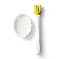 Chef'n HerbWand Basting Brush with Ceramic Tray, 2 in 1, White/Green