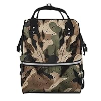 Diaper Bag Backpack Camouflage with paw prints Maternity Baby Nappy Bag Casual Travel Backpack Hiking Outdoor Pack