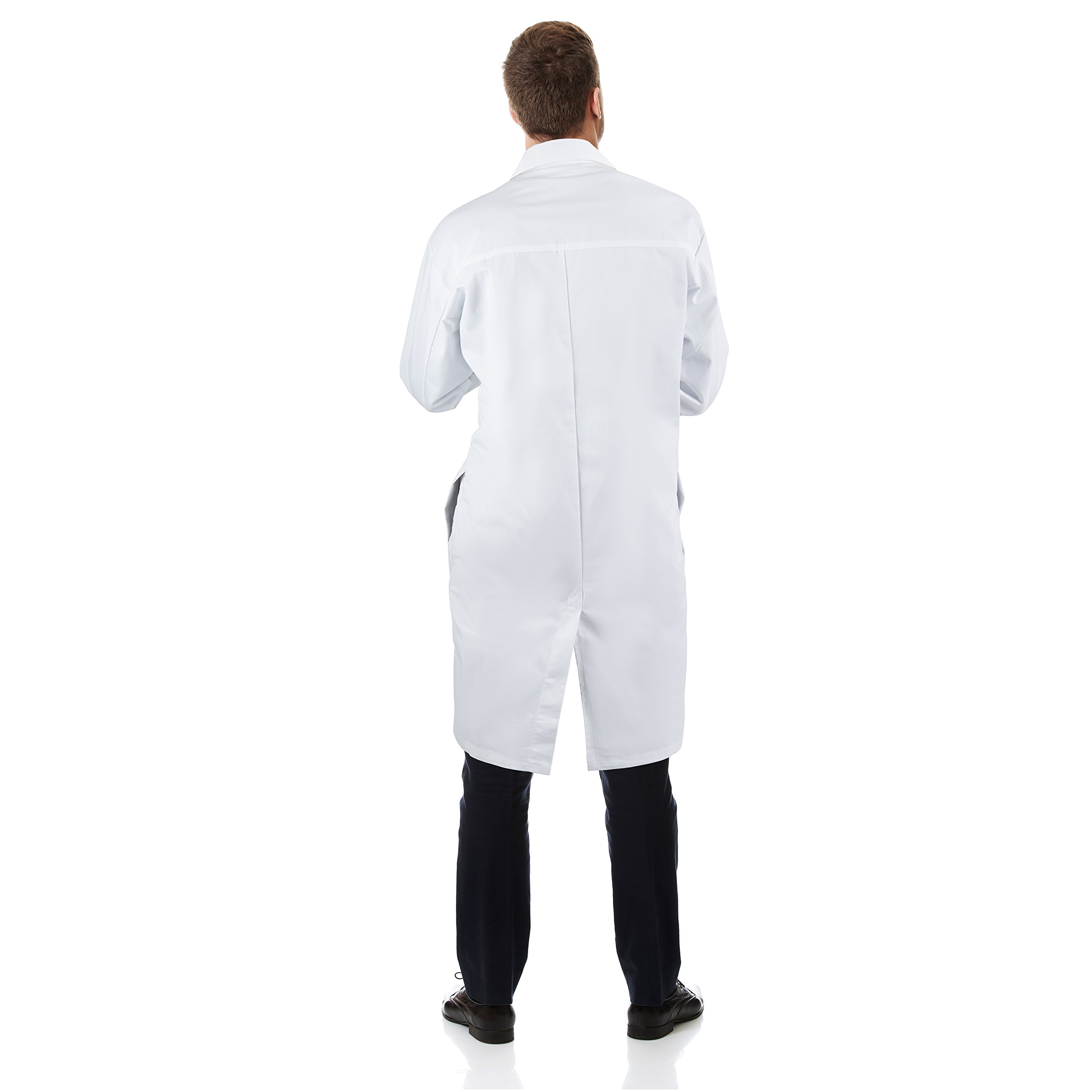 Medvat Premium Non-Iron Cotton White Lab Coat with Hidden Snaps for Adult Men & Women, Doctors & Medical Students, Size S-XL