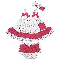 Petitebella Rainbow Polka Dots Swing Top Bloomer Pant Outfit Set Baby Girl Clothing Nb-24m