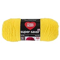 Super Saver Yarn by Red Heart - Solid Color Yarn for Knitting, Crochet, Weaving, Arts & Crafts - Bright Yellow, Bulk 12 Pack