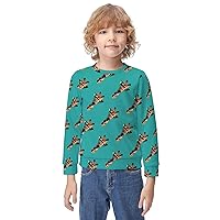 Giraffe with Sunglasses Pullover Sweatshirts Long Sleeve Crewneck T-Shirts Sweater Clothes for Boy Girls Casual