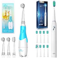 DADA-TECH Baby Electric Toothbrush Blue Ages 0-3 Years, Sonic Toothbrush White for Adult and Kids