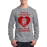 Threadrock Men's Trump My President is My Valentine Long Sleeve T-Shirt