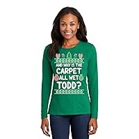 Why is The Carpet All Wet Todd Couples WCA Ugly Christmas Womens Long Sleeves