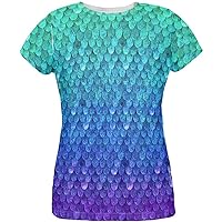 Halloween Mermaid Scales Costume All Over Womens T Shirt