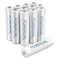 POWEROWL AAA Rechargeable Batteries, High Capacity Triple A Batteries 1000mAh 1.2V NiMH Low Self Discharge HR03, 12 Pack