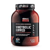 GNC AMP Wheybolic Ripped | Targeted Muscle Building and Workout Support Formula | Pure Whey Protein Powder Isolate with BCAA | Gluten Free | 22 Servings | Cookies & Cream