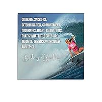 NYNIOPP Inspirational Surfer Quote Poster Motivational Bethany Hamilton Posters (1) Canvas Painting Posters And Prints Wall Art Pictures for Living Room Bedroom Decor 12x12inch(30x30cm) Unframe-style