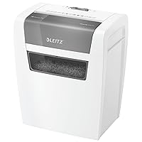 Leitz IQ Home P4 80340000 Paper Shredder, 7-6 Sheets (70-80 g/m²), 15 Litre Waste Bin, Quiet and Compact, White