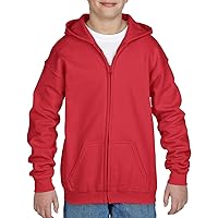 Gildan Big Boys Heavy Blend Full-Zip Hooded Sweatshirt, Red, X-Small