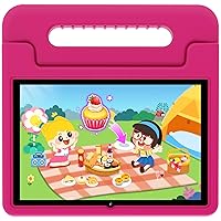 Kids Tablet, 10 inch Tablet for Kids with EVA Case, 2+32GB, Pre-Installed Google Kids Space, Parental Control, YouTube Kids, 5000mAh Battery, Android 13 Kids Learning Tablet - Candy Pink