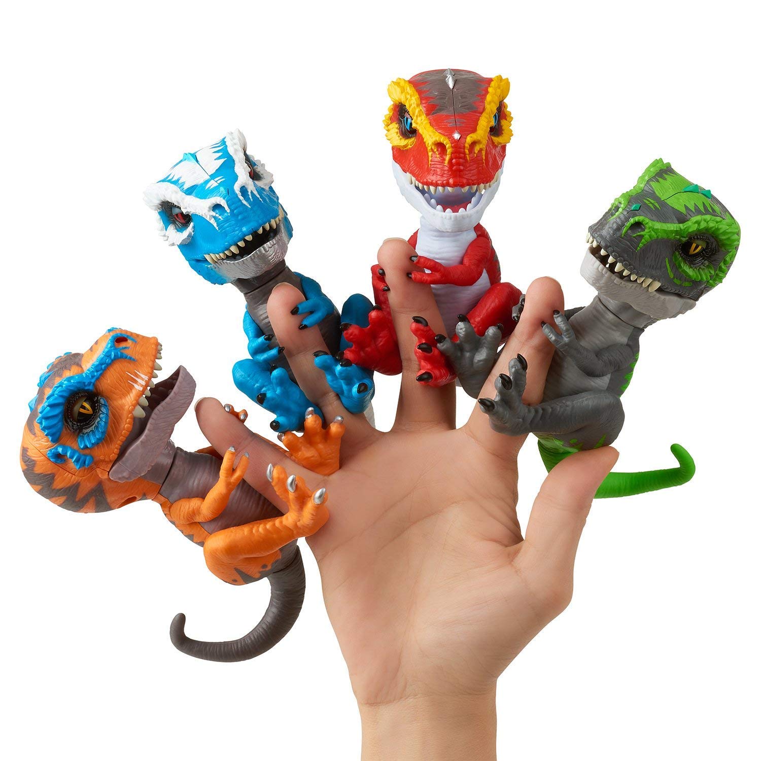 Electronic T-Rex Wraps On Finger Ironjaw (Blue) with 40+ Sounds - I React to Your Touch, I Chomp & Growl, I'm Alive Moving Head & Eyes, Learn How to Tame Me Or Get Chomped, Age 5+ New