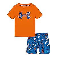 Under Armour Boys' Swim Volley Set, Sleeve Shirt & Matching Shorts, Lightweight & Breathable