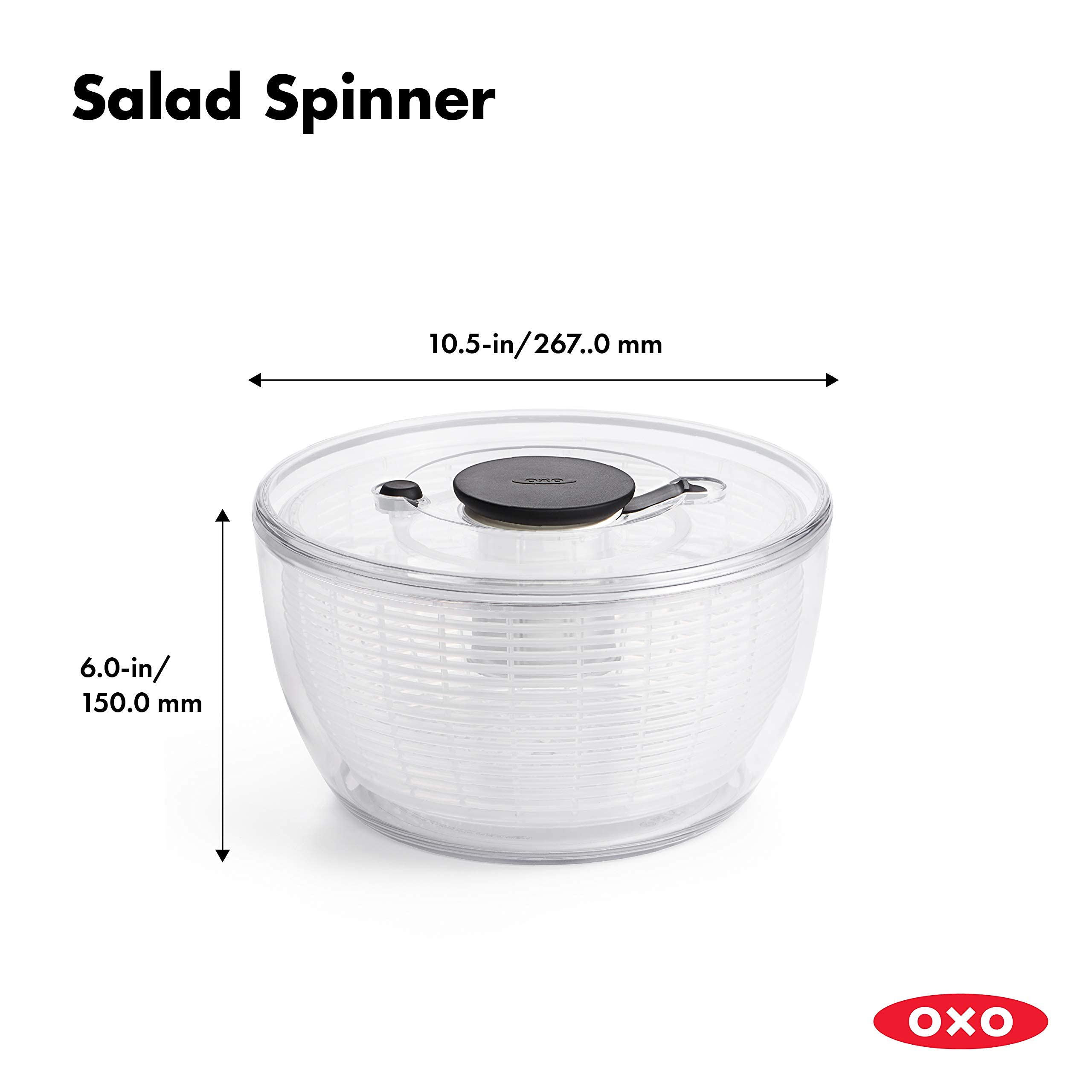 OXO Good Grips Large Salad Spinner - 6.22 Qt., White