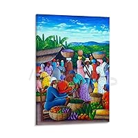 CJINSON Haiti Art Poster Loud Caribbean Market Art Poster (7) Canvas Poster Wall Art Decor Print Picture Paintings for Living Room Bedroom Decoration Frame-style 20x30inch(50x75cm)