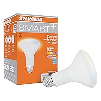 Sylvania WiFi LED Smart BR30 Light Bulb, 9W Efficient, Tunable White, 2700K - 6500K, for Alexa/Google Assistant/Siri Shortcuts, Energy Star, Frosted - 1 Pack (75804)