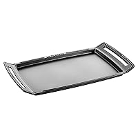 Staub Cast Iron 18.5 x 9.8-inch Plancha/Double Burner Griddle, Made in France, Graphite