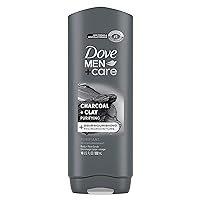 Dove Body and Face Wash Purifying Charcoal + Clay Body Wash for Men with 24-Hour Nourishing Micromoisture Technology 18 oz
