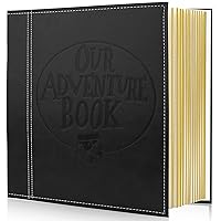 Magnetic Self-Stick Page Photo Album, Our Adventure Book Leather Cover DIY Albums for Wedding Anniversary Holds 3X5, 4X6, 6X8, 8X10 Photos