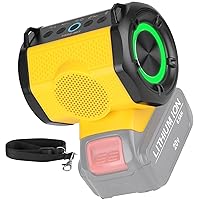 KUNLUN Wireless Portable Speaker Compatible with De Walt 20V Max Battery, Portable Speaker for Construction Site, Outdoor, Home and Parties, Pack with Lanyard (Battery Not Included
