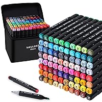 Ogeely Alcohol Markers, 82 Color Dual Tip Art Markers for Kids Adults,  Permanent Sketch Markers for Artists, with Organizing Case, Black Liner and