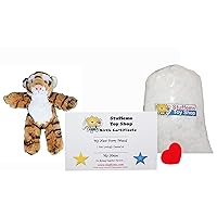 Make Your Own Stuffed Animal Mini 8 Inch Fluffy Bangle Tiger Kit - No Sewing Required!