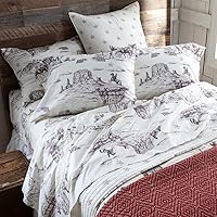 Rod's Tumbleweed Trail (Sheet Set) - Vintage Western Cowboy- Brown Cream- 4-Piece King Sheet Set - Top Sheet (112x102in)-Fitted Sheet (78x80x15in) Two King Pillow Cases (20x40in) - Cotton