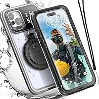AICase Self-Check Waterproof Phone Case for iPhone 13, Underwater Touchscreen Water Proof Dustproof Snowproof Diving Phone Case Built-in Screen Protector for Shower, Bike, Beach, Snorkeling