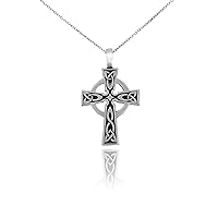 Fashionable Celtic Cross Silver Pewter Charm Necklace Pendant Jewelry