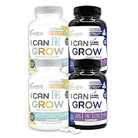 Growth & Sleep Wellness Double Duo: (2) I Can Grow + (2) Night-Time Aid for Kids 10+ & Teens | Natural Development Support, Enhanced Sleep Quality | Made in USA | GMP | 3rd Party Tested