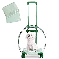 VETRESKA Hard Cat Carrier with Stickers & 2 Mats, Freely Breathe Travel Dog Carrier, Airline Approved Outdoor Cat Crate, Cat Kennel Trolley Case Portable with Silent Wheel for Cats and Dogs