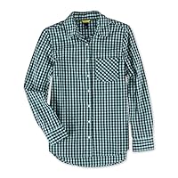 AEROPOSTALE Womens Checkered Button Up Shirt, Blue, Small
