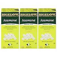 Bigelow Green Tea with Jasmine 28-Count Box (Pack of 3) Premium Bagged Jasmine Scented Green Tea Antioxidant-Rich All Natural Medium-Caffeine Tea in Individual Foil-Wrapped Bags