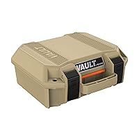 Pelican Vault – V200 Multi-Purpose Hard Case with Foam for Equipment, Electronics Gear, Camera, Drone, Sportsman's Pistol Case, and More (Tan)