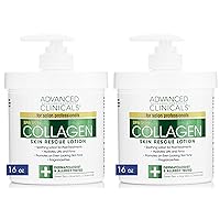 Advanced Clinicals Collagen Cream Moisturizer Body Lotion & Face Cream | Dry Skin Rescue Collagen Lotion | Skin Tightening Cream | Skin Firming + Tightening Lotion | Body Skin Care Products, 2-Pack