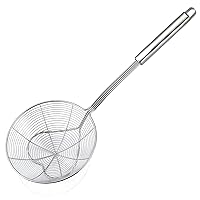 Strainer Skimmer Spoon for Cooking and Frying, 6.3 Inches Strainer with Handle Stainless Steel Kitchen Utensils Fryer Scoop Strainer Spoon