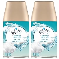 Glade Automatic Spray Refill, Air Freshener for Home and Bathroom, Sky & Sea Salt, 6.2 Oz, 2 Count