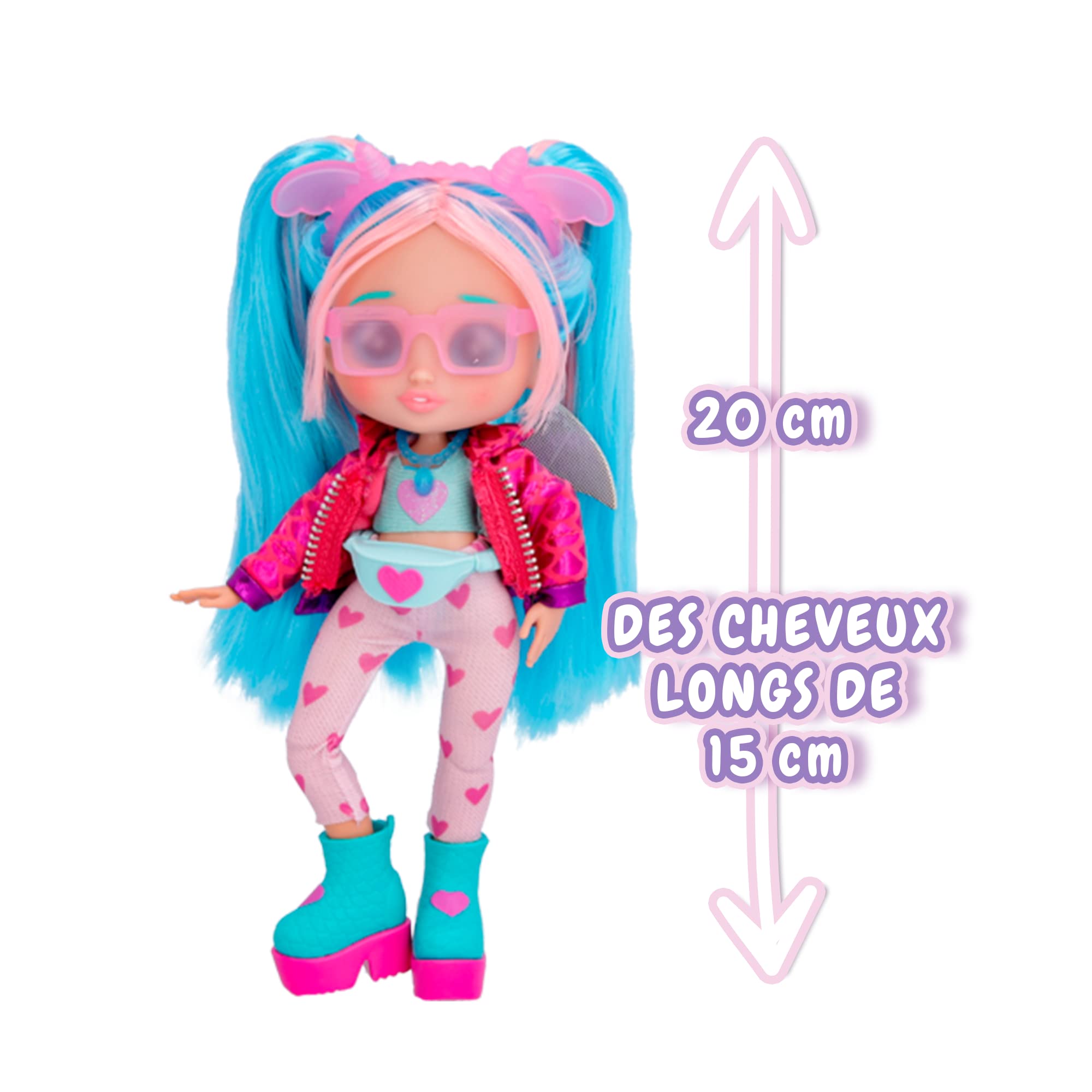 Cry Babies BFF Bruny Fashion Doll with 9+ Surprises Including Outfit and Accessories for Fashion Toy, Girls and Boys Ages 4 and Up, 7.8 Inch Doll, Multicolor